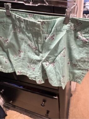 LOFT Mint Green Floral Bermuda Shorts